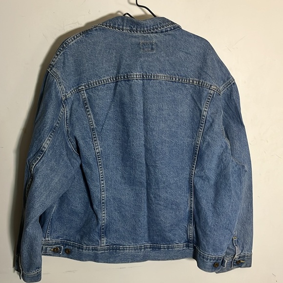 LEE DUNGAREES Vtg 90s USA Made Stonewash Denim Blue Jean Jacket Mens XXL - Picture 8 of 8